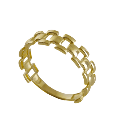 Panther Link Gold Ring - 18k, 14k, 10k - TurkishBling