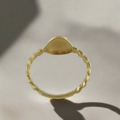 Engravable Cuban Chain Link Shank Gold Ring - 10k, 14k, 18k - TurkishBling