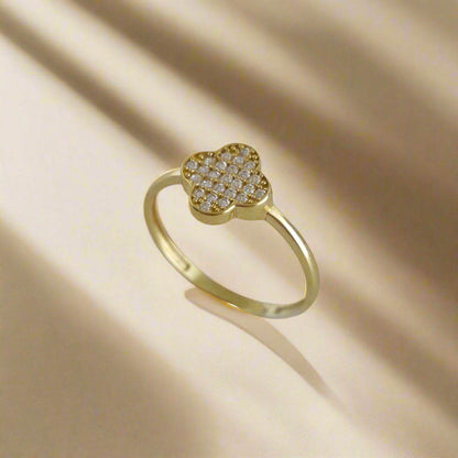 Gold Ring with Stone Accent - 10k,14k,18k - TurkishBling