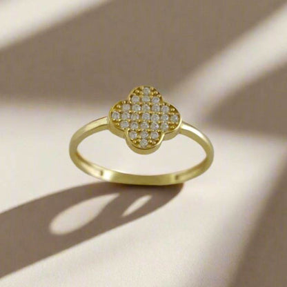 Gold Ring with Stone Accent - 10k,14k,18k - TurkishBling
