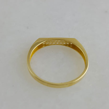 Gold Square Top Ring W Cubic Zircon - TurkishBling