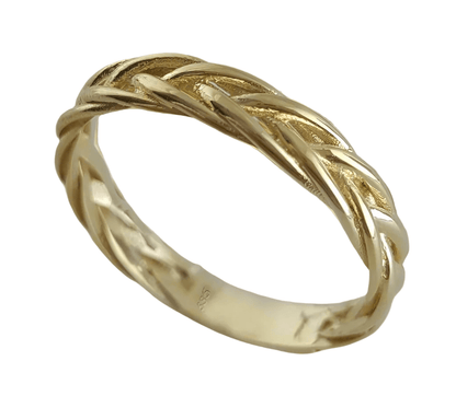 Gold Braided Ring - 10k,14k,18k - TurkishBling