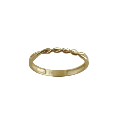 Minimalist Twist Gold Ring - 10k,14k,18k - TurkishBling