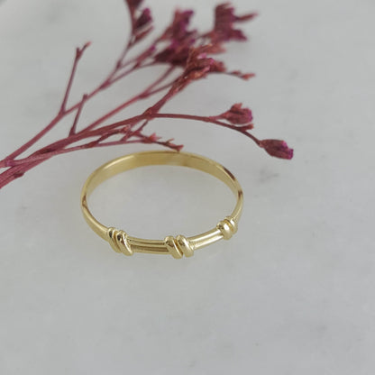Minimalist Braid Gold Ring - 10k,14k,18k - TurkishBling
