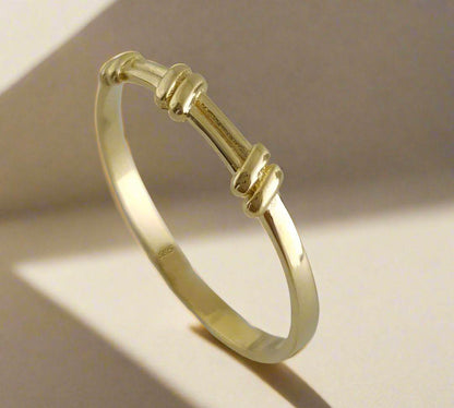 Minimalist Braid Gold Ring - 10k,14k,18k - TurkishBling