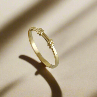 Minimalist Braid Gold Ring - 10k,14k,18k - TurkishBling