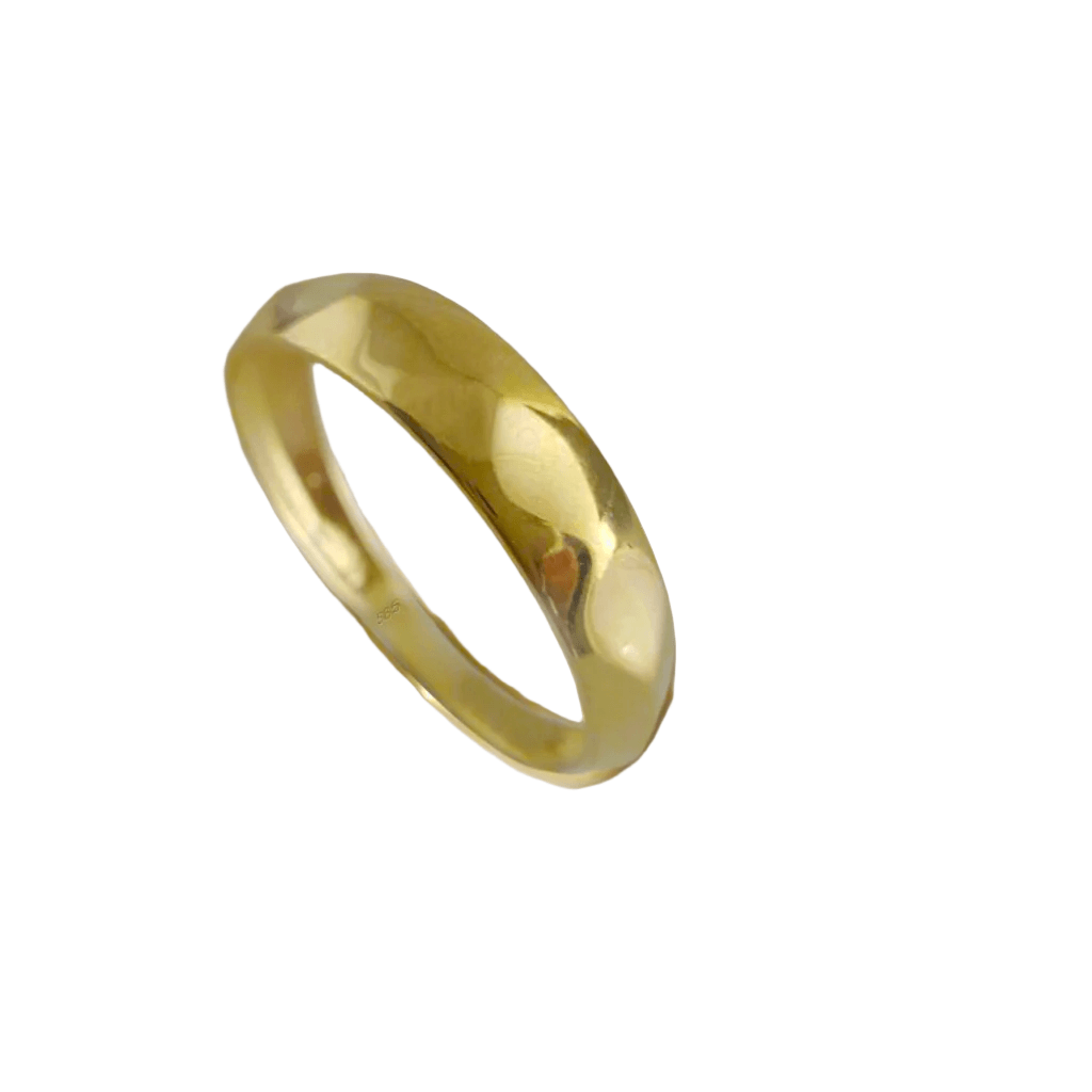 Facetted Dome Gold Ring - 18k,14k,10k - TurkishBling