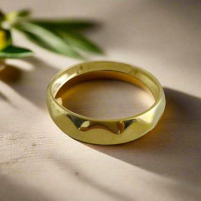 Facetted Dome Gold Ring - 18k,14k,10k - TurkishBling