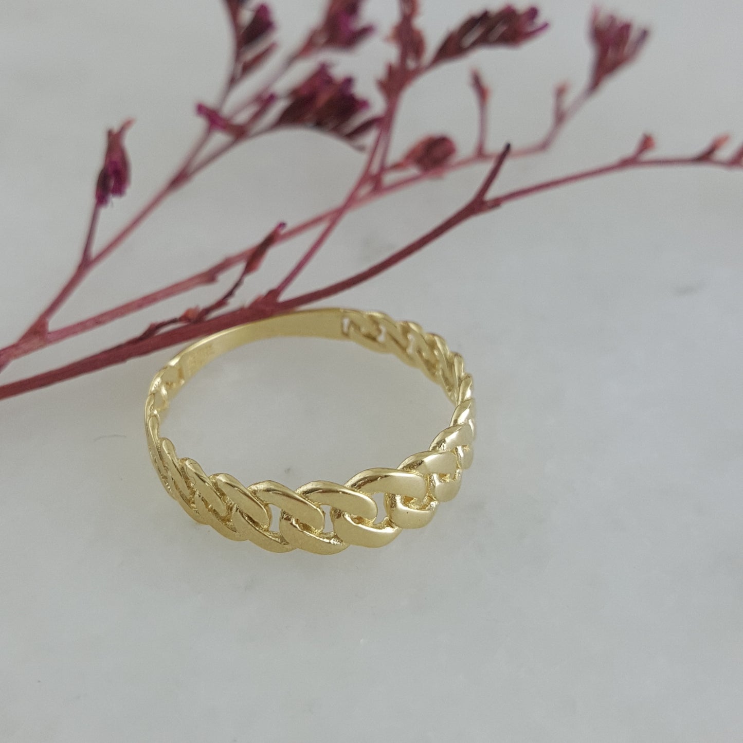 Gold Cuban Chain Link Ring - 18k, 14k,10k