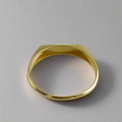 Engravable Minimalist Gold Ring - 10k,14k,18k - TurkishBling