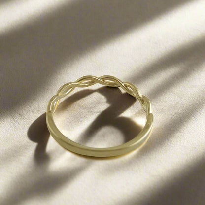 Minimalist Braided Gold Ring - 10k,14k,18k - TurkishBling