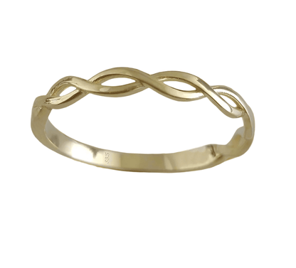 Minimalist Braided Gold Ring - 10k,14k,18k - TurkishBling