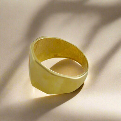 Gold Facetted High Polish Ring - 18k, 14k, 10k - TurkishBling