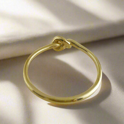 Minimalist Knot Gold Ring - 10k,14k,18k - TurkishBling
