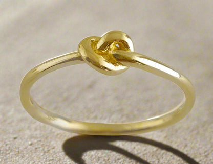 Minimalist Knot Gold Ring - 10k,14k,18k - TurkishBling