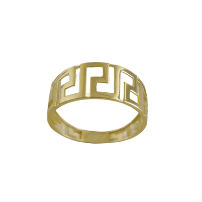 Greek Pattern Gold Ring - 10k,14k,18k - TurkishBling
