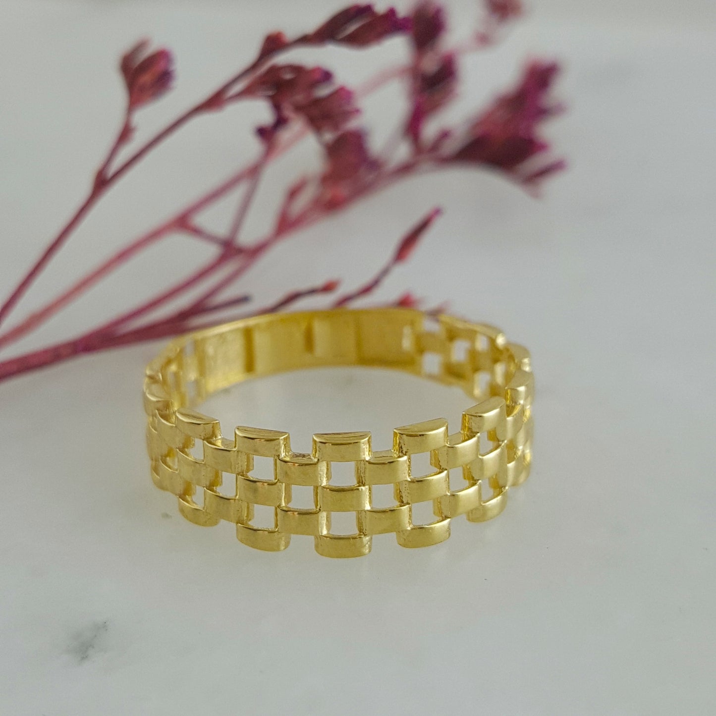 Panther Link Gold Ring - 10k-14k-18k