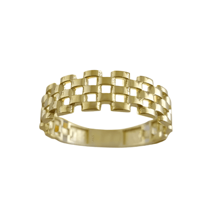 Panther Link Gold Ring - 10k-14k-18k - TurkishBling