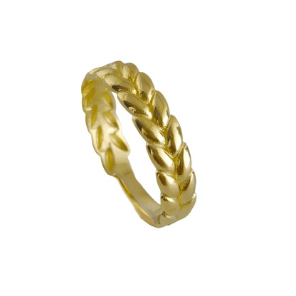 Gold Leaf Pattern Ring - 10k,14k,18k - TurkishBling