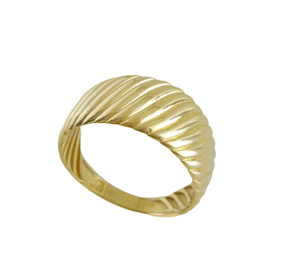 Croissant Gold Ring - 10k,14k,18k - TurkishBling