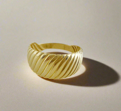 Croissant Gold Ring - 10k,14k,18k - TurkishBling