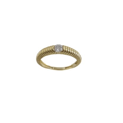 Gold Grooved Ring - 10k,14k,18k - TurkishBling
