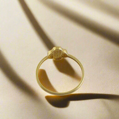 Gold Ring with Stone Accent - 10k,14k,18k - TurkishBling