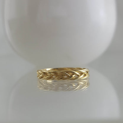 Gold Braided Ring - 10k,14k,18k - TurkishBling