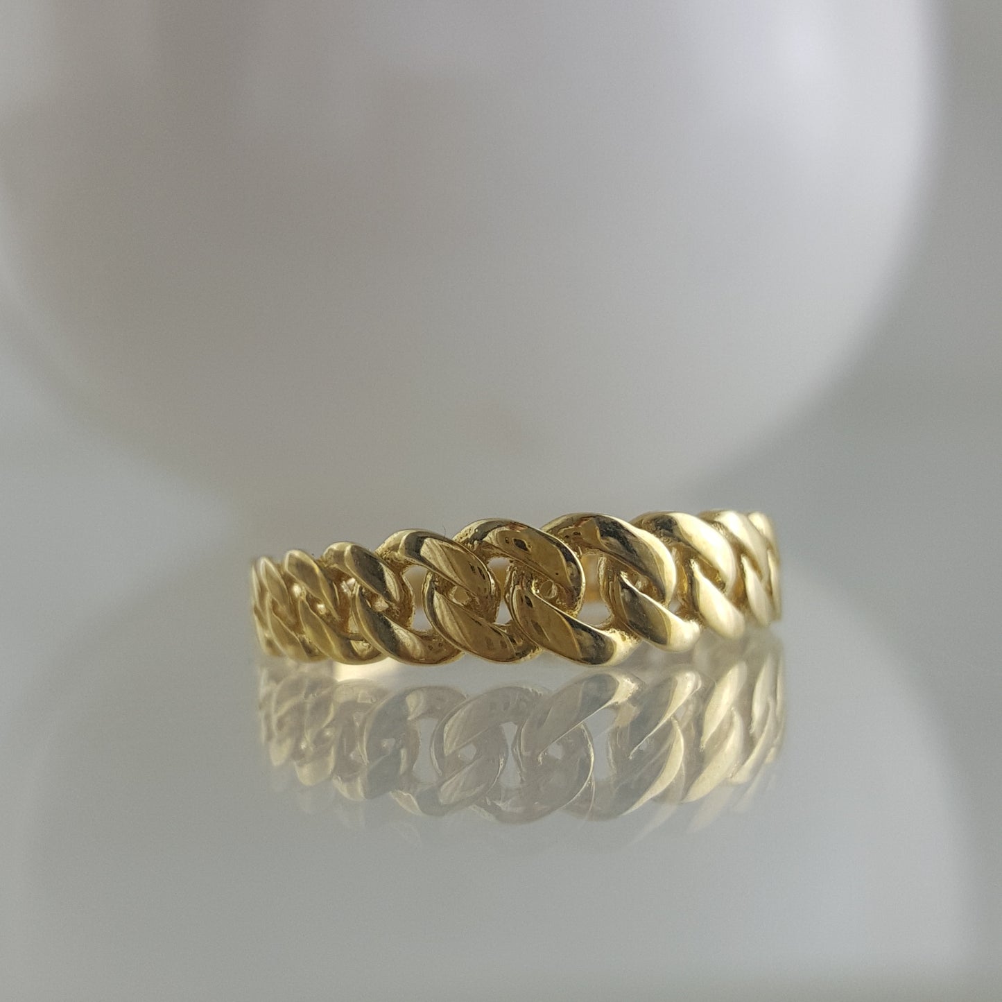 Gold Cuban Chain Link Ring - 18k, 14k,10k