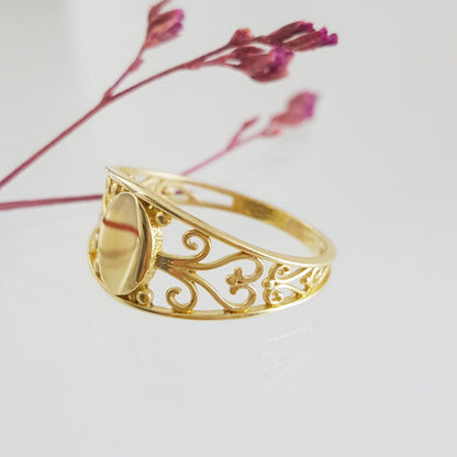 Vintage Engravable Gold Ring - 18k, 14k, 10k - TurkishBling