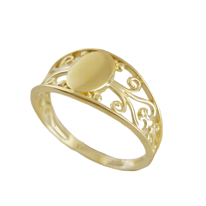 Vintage Engravable Gold Ring - 18k, 14k, 10k - TurkishBling