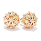 Small Cute Sphere Filigree Stud Earrings with gold milgrain accents