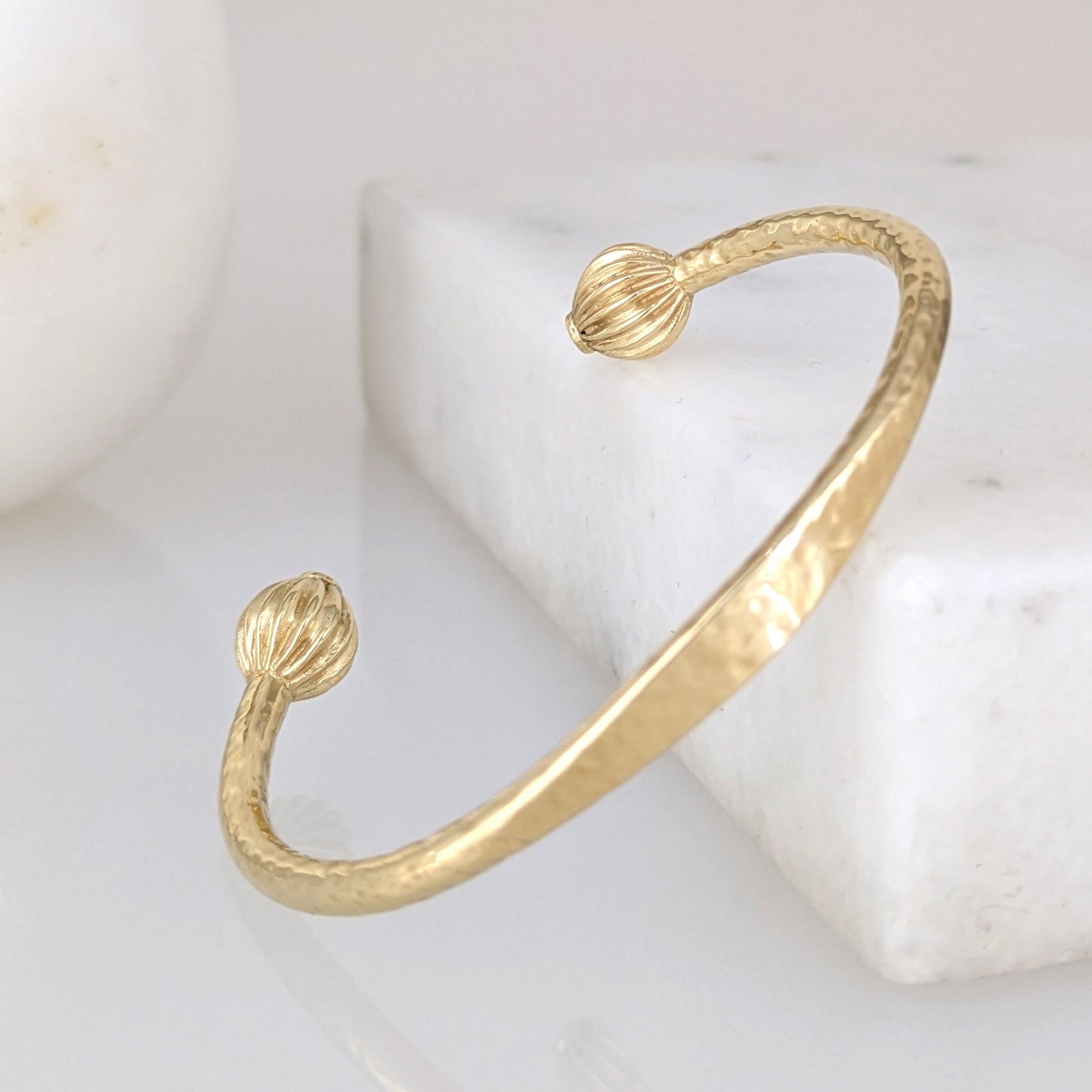 Hammered Open Cuff Bracelet
