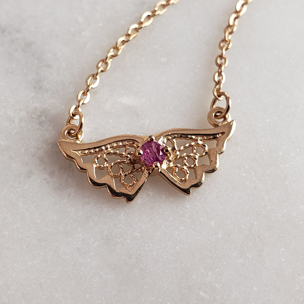 18K Gold Plated 18" Ruby Symbol Necklace