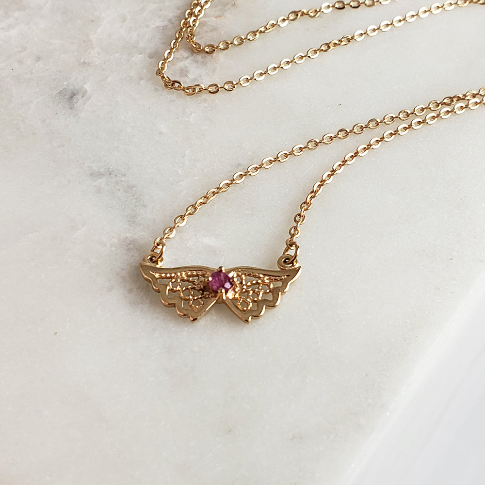 18K Gold Plated 18" Ruby Symbol Necklace