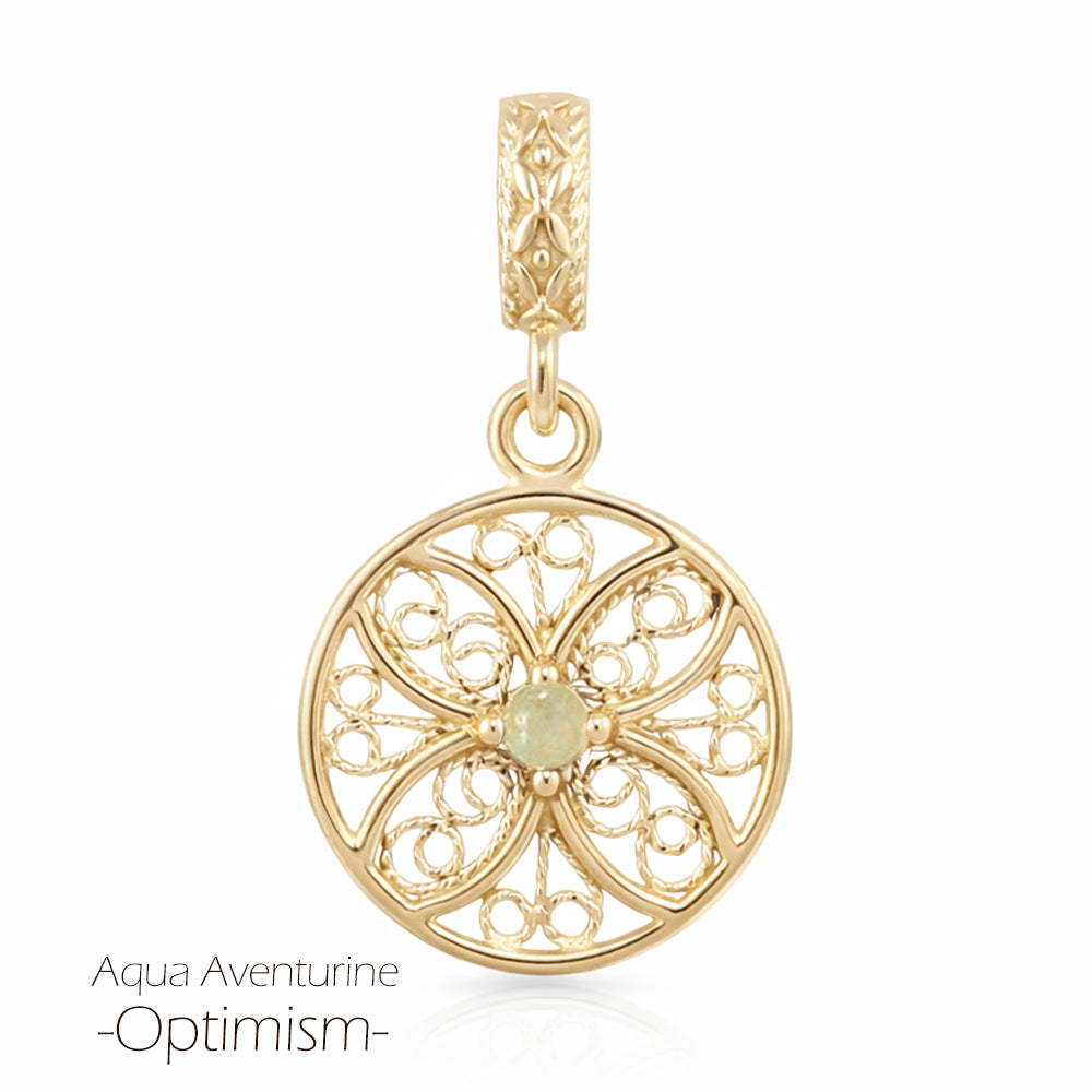 Round Filigree Gemstone Pendant