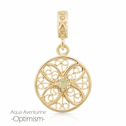 Round Filigree Gemstone Pendant