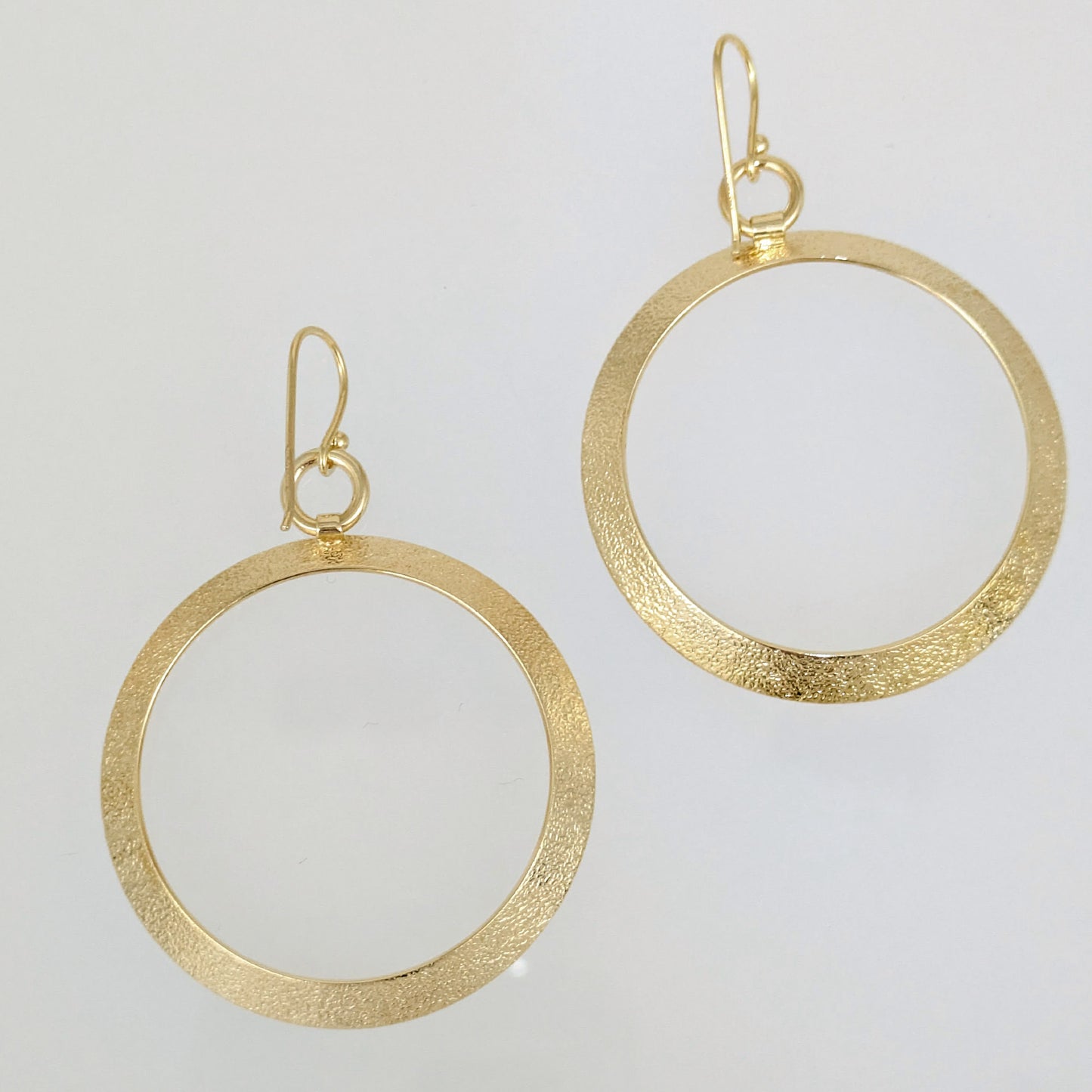 Textured Hoop Earrings on Hooks 2"