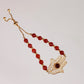 Charming Gold Plated Filigree Carnelian Bead Hamsa Bracelet