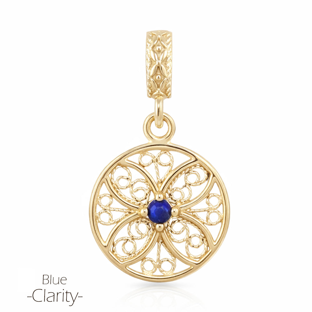 Round Filigree Gemstone Pendant