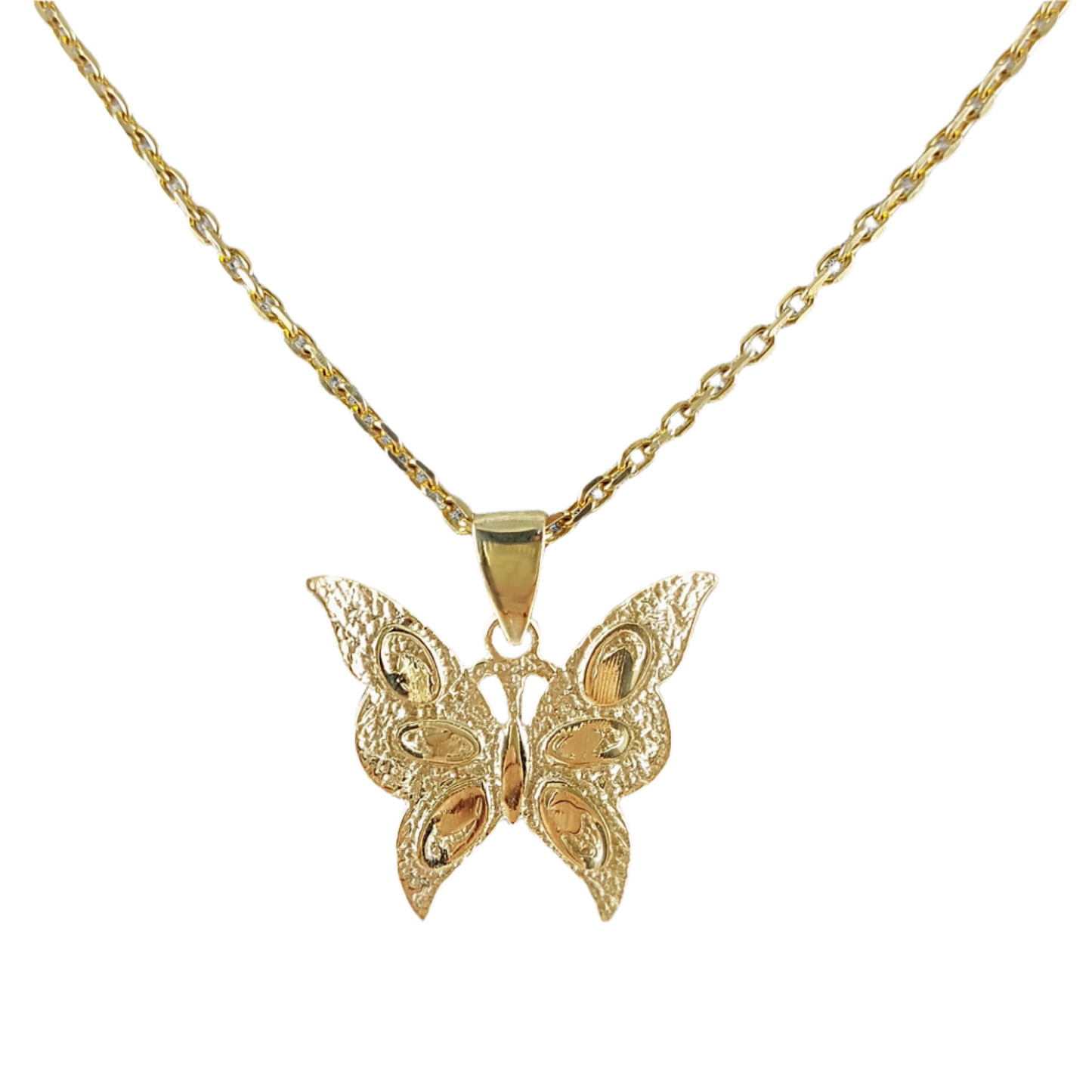 18K Gold Plated Butterfly Pendant with 18+2 in chain
