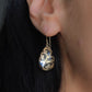 18K Gold Plated 1.25" Quartz Swirl Teardrop Earrings