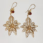 18K Gold Plated 2.5" Carnelian Filigree Earrings