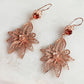 18K Gold Plated 2.5" Carnelian Filigree Earrings