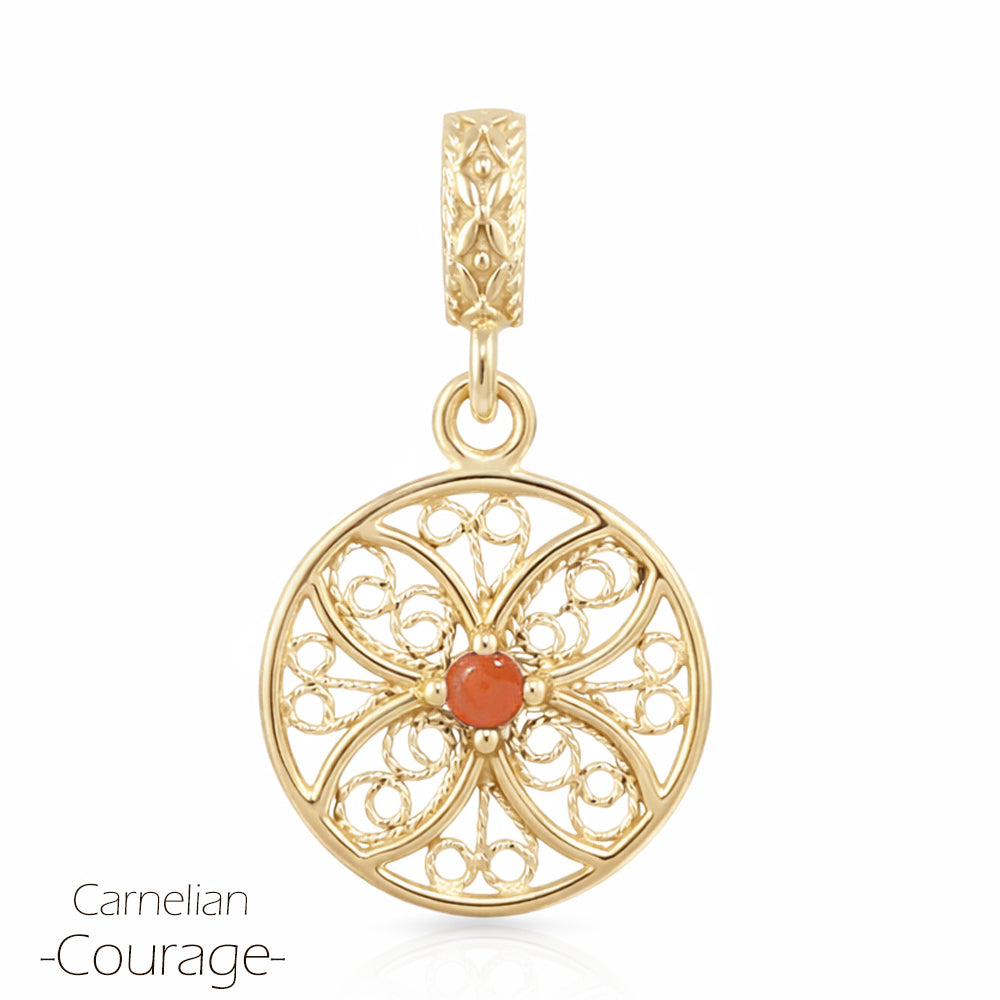 Round Filigree Gemstone Pendant