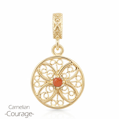 Round Filigree Gemstone Pendant