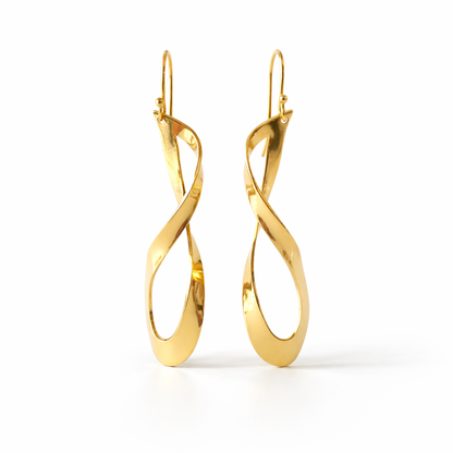 Twist Drop Earrings Sculptural Design