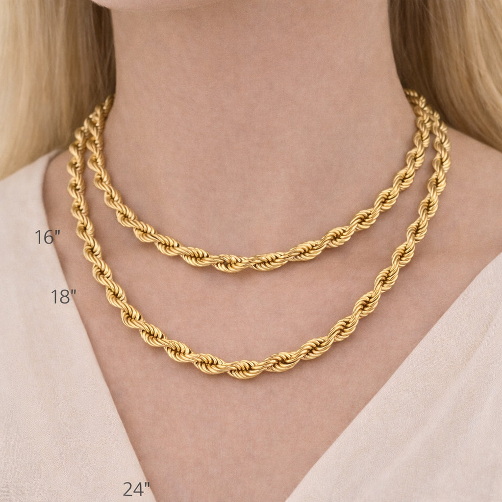 Bold Rope ChainStatement Necklace  8mm gauge Adjustable
