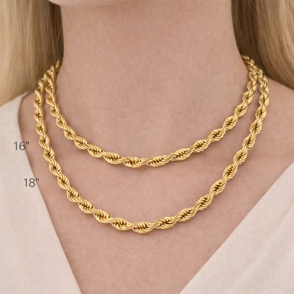 Bold Rope ChainStatement Necklace  8mm gauge Adjustable