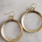 Textured Hoop Earrings on Hooks 2"